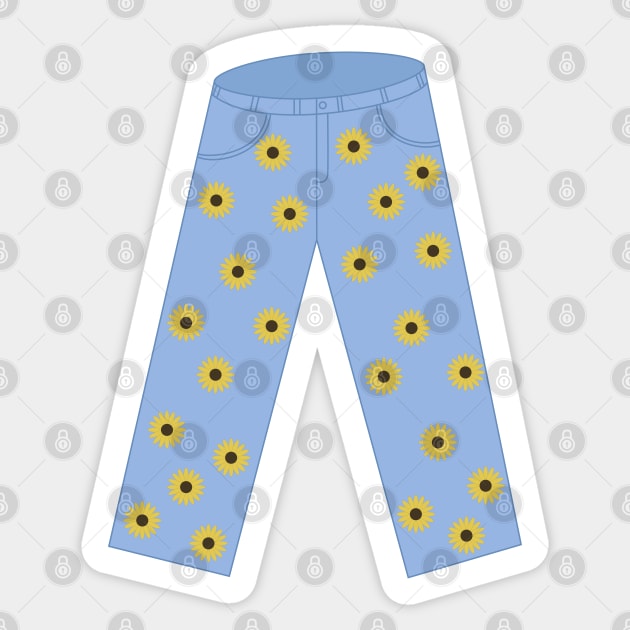 Sunflower Jeans Sticker by Gold Star Creative